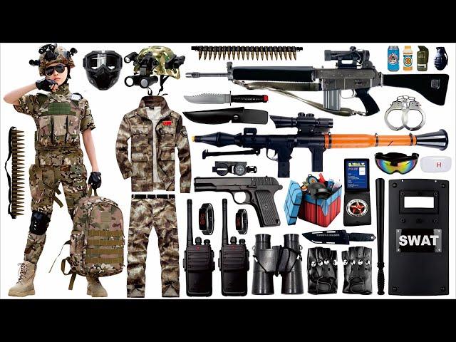 Special Forces Military Toy Gun Set Open Box, M16 Rifle, Rocket Launcher, M416 Rifle, Bomb Dagger