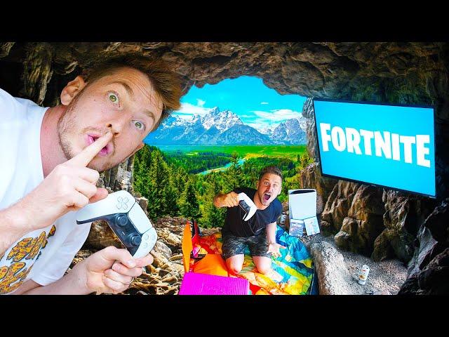 Ultimate Gaming Fort in the Woods! *Hidden Cave*