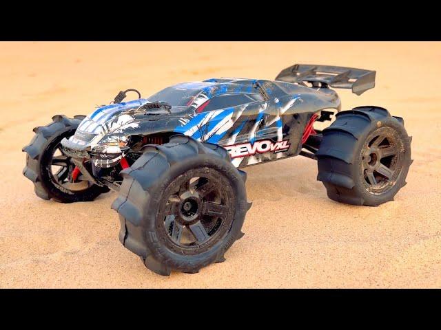 1/16 Traxxas E REVO VXL with PADDLES Takes on The TEXAS SAND DUNES!!!