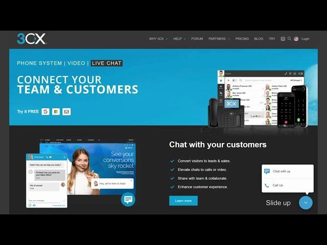 Setting up 3CX Free Live Chat with 3CX StartUP