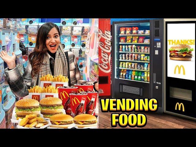 Living on VENDING MACHINE Foods for a DAY 24 Hours 