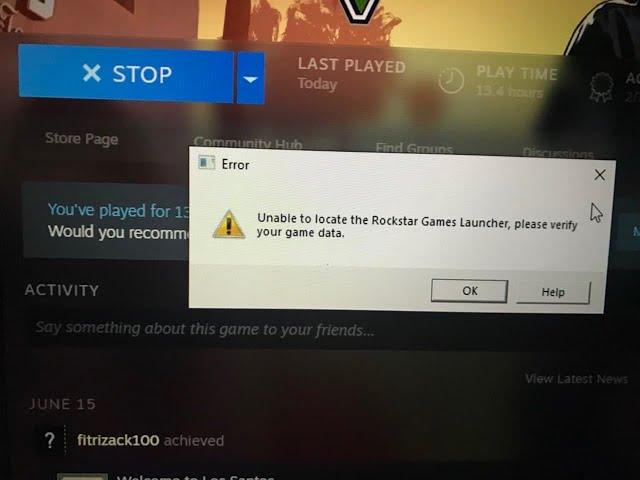 fix gta5 ''Unable to launch game, please verify your game data