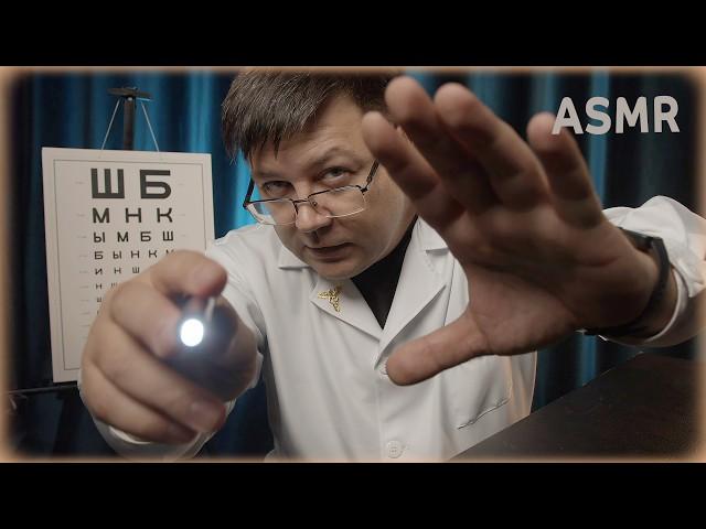 Relaxing ASMR examination with an Ophthalmologist - eye exam -  Roleplay on Russian