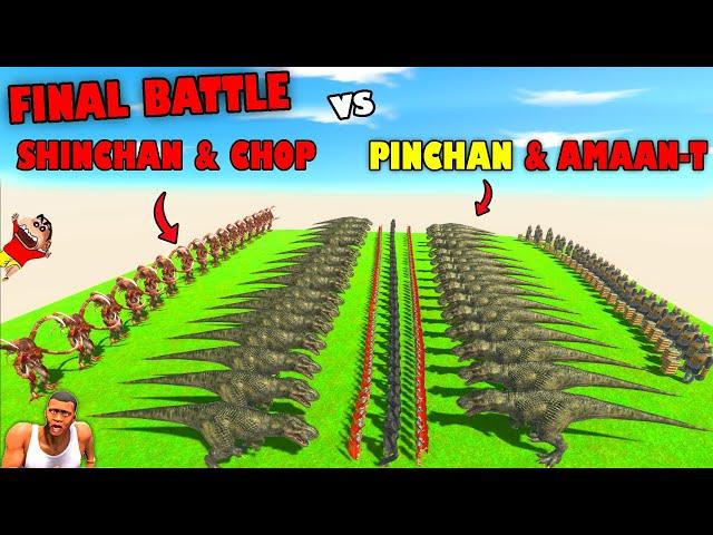 FINAL BATTLE | SHINCHAN and CHOP TEAM vs PINCHAN and AMAAN-T in Animal Revolt Battle Simulator