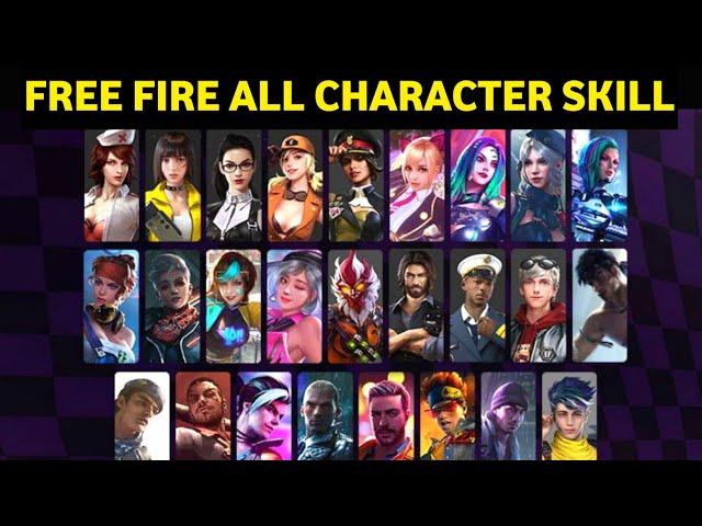 FREE FIRE ALL CHARACTER ABILITY | FREE FIRE ALL CHARACTER SKILL | BEST GOLD CHARACTER SKILL |