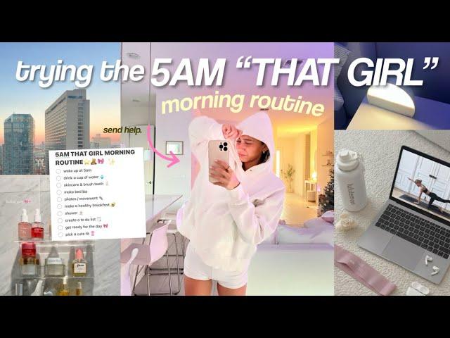 trying the viral 5AM “THAT GIRL” MORNING ROUTINE ️ being productive + mindful