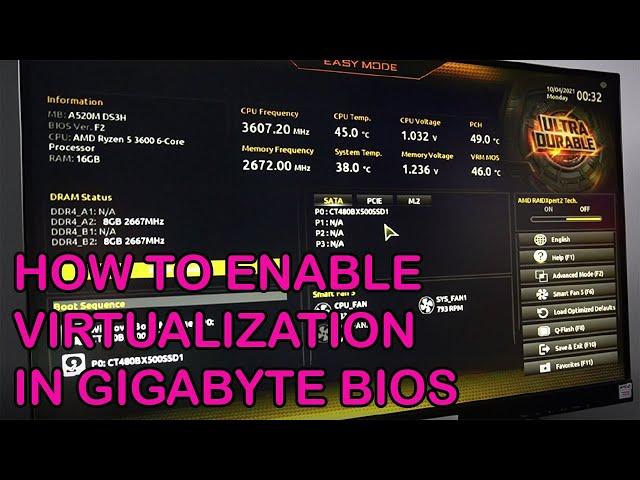 How to enable virtualization on Gigabyte bios - Quick and easy!