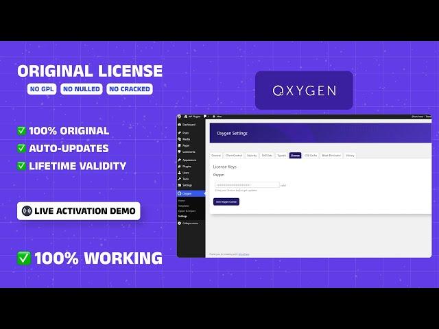 Oxygen Builder with License Key | Best WordPress Page Builder | Lifetime Activation Key for Oxygen