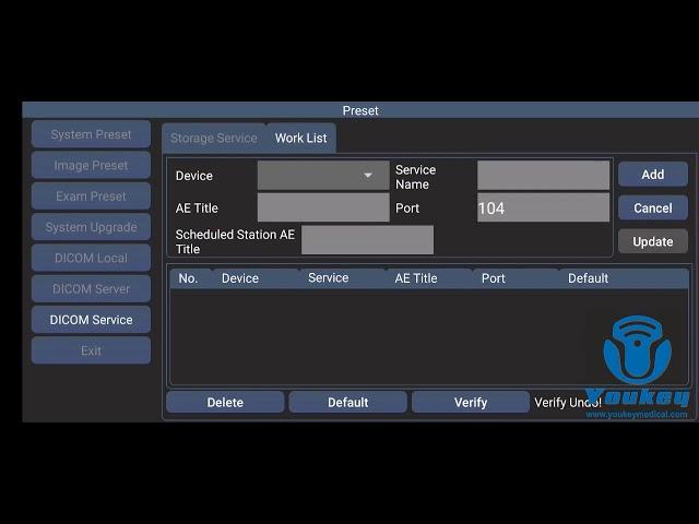 How to export to DICOM server on Youkey SonoiQ software