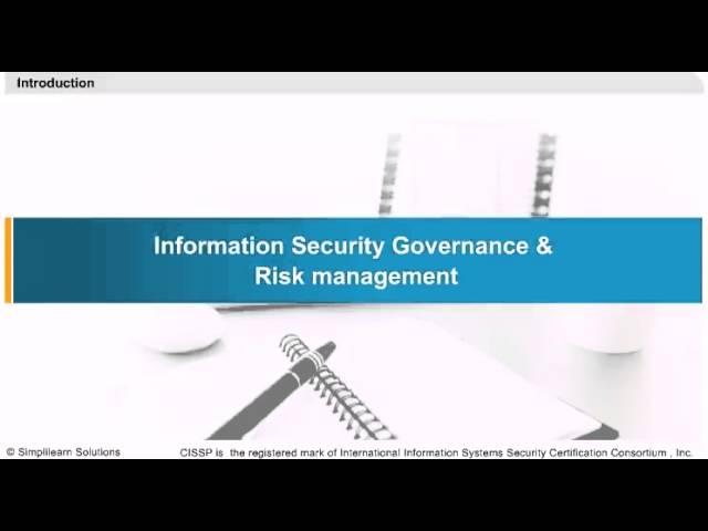 Information Security Governance And Risk Management | CISSP Training Videos