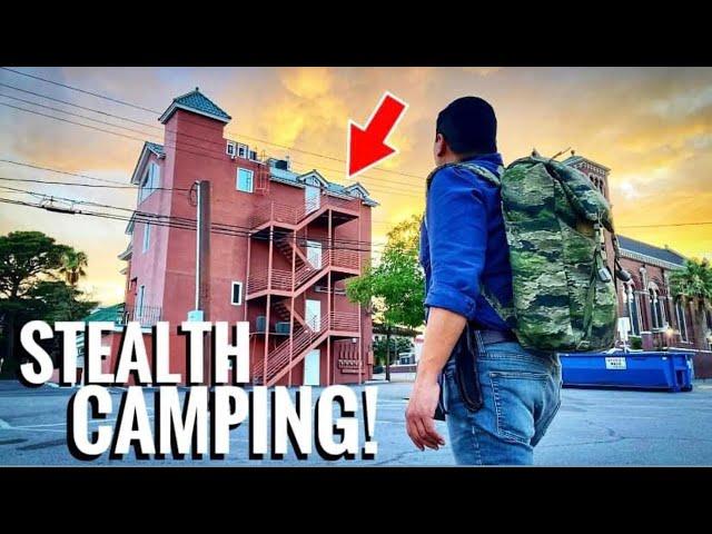 Stealth Camping Alone 4 Stories High! - Urban Survival