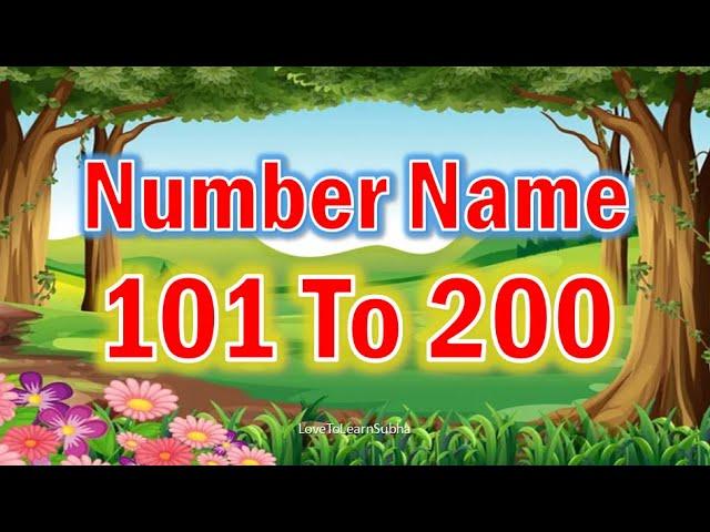 Number Names 101 To 200|Numbers 101 to 200 With Spelling|101 to 200 Number Names/Number Name|101-200