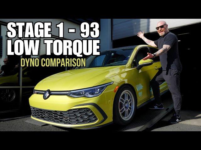 VW MK8 GTI TUNER BATTLE PART 2 - Stage 1 - 93 Octane - Low Torque - Dyno Comparison