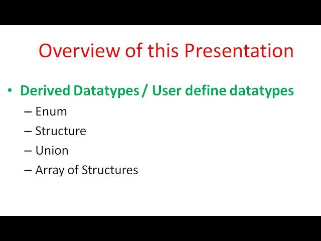 C Basics Video 10  Enum,Struct,Union (In Tamil)