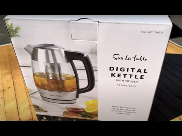 Costco's Sur La Table Digital Kettle With Infuser Unboxing and Use | Boiling Water and Making Tea