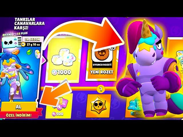 BERRY ! 28. SEZON TANRILAR CANAVARLARA KARŞI BRAWL PASS MAXLADIM ÖDÜLLERİNİ TOPLADIM - Brawl Stars