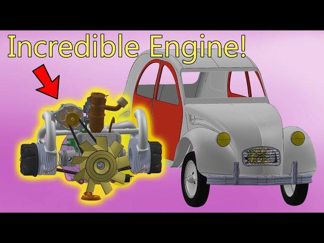 The Most Interesting Engine In The World  Citroen 2CV / How does it work in 3D?