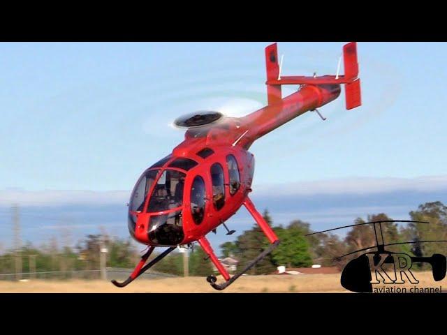 NOTAR helicopter startup and take off at Oakdale, CA