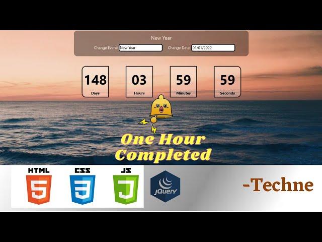 Simple Countdown Timer with JavaScript| HTML | CSS  | Bootstrap  | Animation