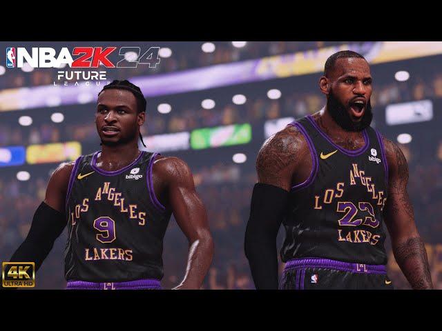 Bronny and LeBron Takeover at Crypto.com Arena! | NBA 2K24 Future League Mode | 76ers vs. Lakers