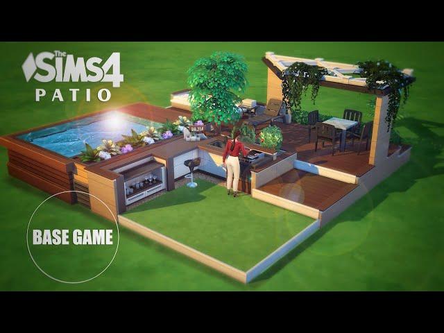 Patio & Backyard Ideas with SPLIT PLATFORMS | Base Game | No CC | THE SIMS 4 || Tutorial