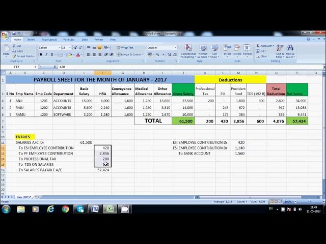 ESI  Accounting Entries in Tally ERP.9