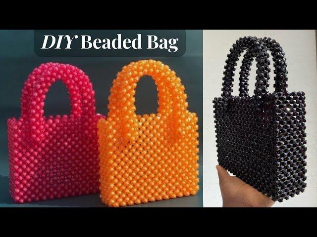 DIY SIMPLE AND EASY BOX BEADED BAG  || BEADED BAG TUTORIAL (Beginner Friendly)