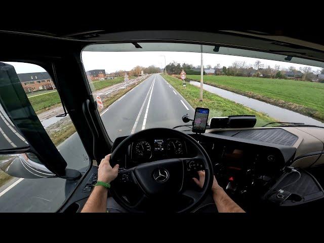 4K POV Truck Driving Mercedes Actros in Nederland