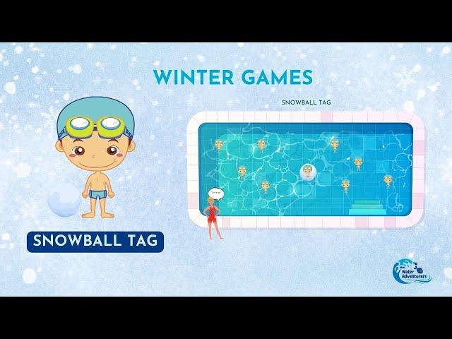 Swimming lesson ideas - swimming lesson for kids - Winter theme - Snowball tag