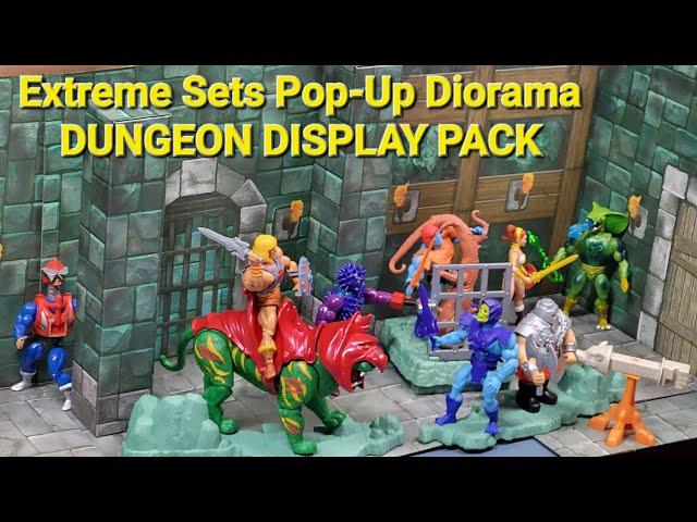 1:12 "DUNGEON DISPLAY PACK" Extreme Sets Pop-up Diorama Review - Castle Grayskull Backdrop for MOTU