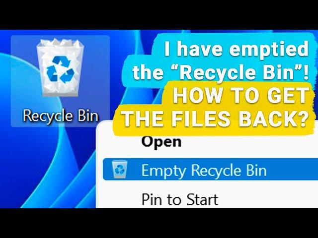  How to Recover Files and Folders After Sending Them to the Recycle Bin and Deleting? (Windows 11)