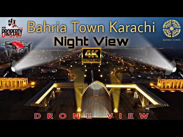 Bahria Town Karachi Drone View | 4k Ultra HD | Night View