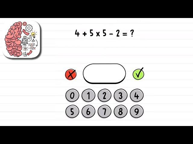 Как пройти Brain Test 14 уровень 4+5х5-2=?