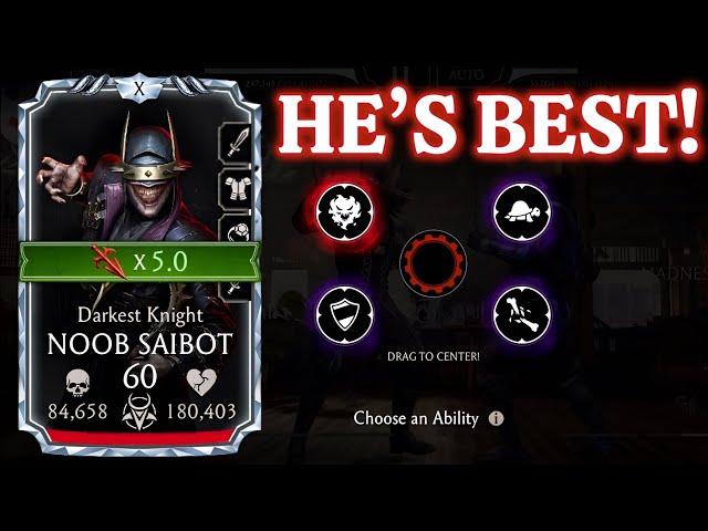 Darkest Knight Noob Saibot Level 60 FW Survival Gameplay MK Mobile | Max bonus Points