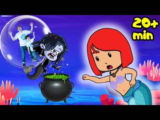 Mermaid vs Wednesday Water Witch! | Mermaid Stories by Papa Joel's English