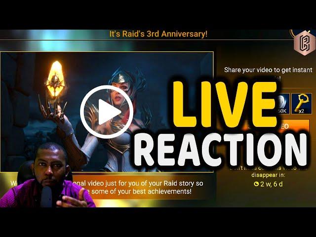 LIVE Reaction to my Raid 3rd Anniversary Recap Video & Promo code | Raid: Shadow Legends