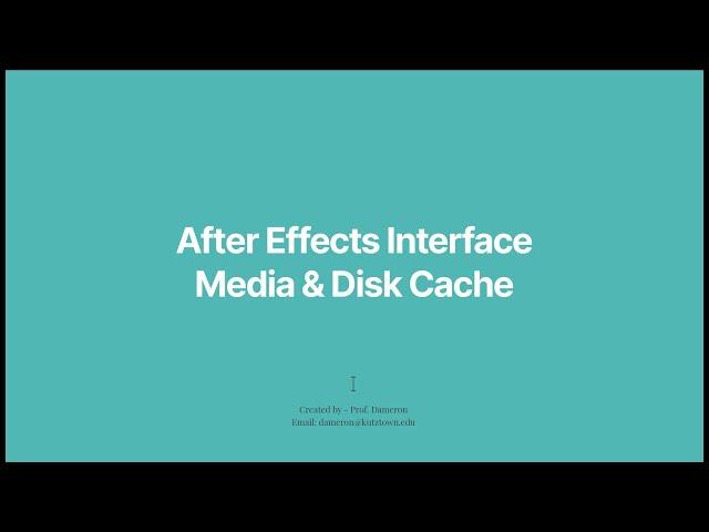 After Effects Media & Disk Cache