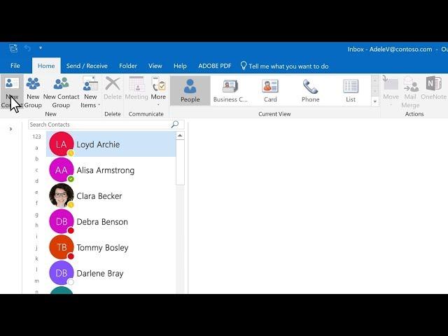 Add a contact in Outlook