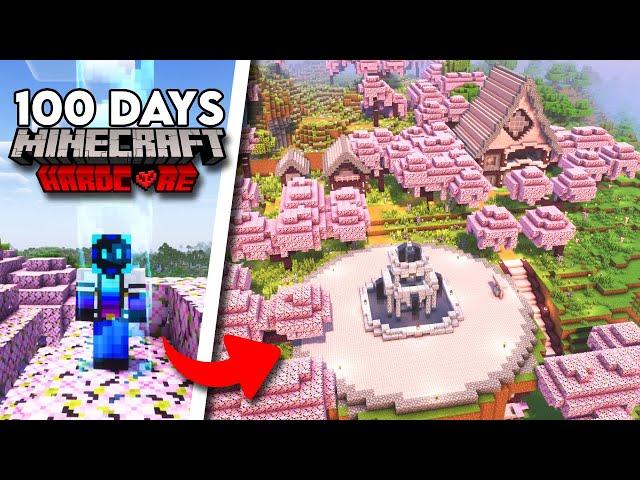 100 Days in a 1x1 Expanding Border in Minecraft Hardcore [FULL MOVIE]