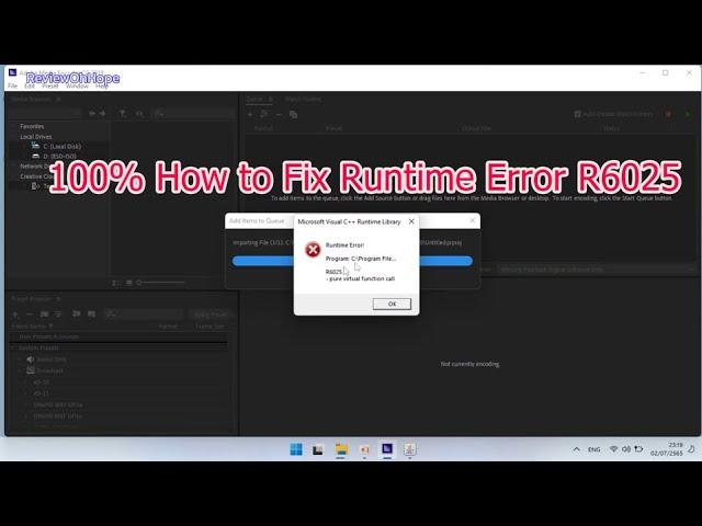 100% How to Fix Runtime Error R6025