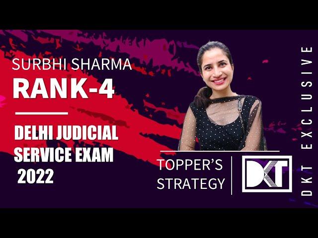 Rank 4 Delhi Judicial Service Exam 2022 | Surbhi Sharma's Strategy To Crack DJS Exam