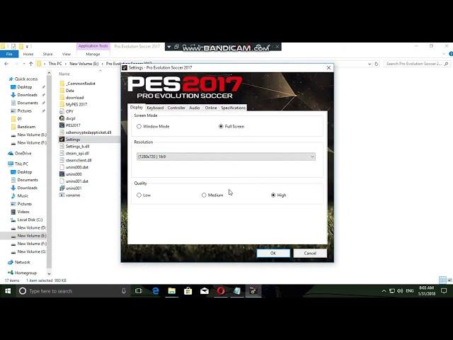 Unlock medium/high mode of your pes17 now | Pes17 high settings unlocking trick for low spec gamers