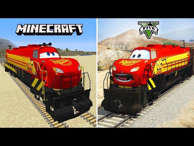 Minecraft Lightning Mcqueen Train vs GTA 5 Lightning Mcqueen Train - WHO IS BEST?