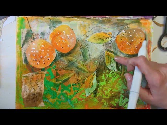 How To Paint Sunny Oranges In An Art Journal