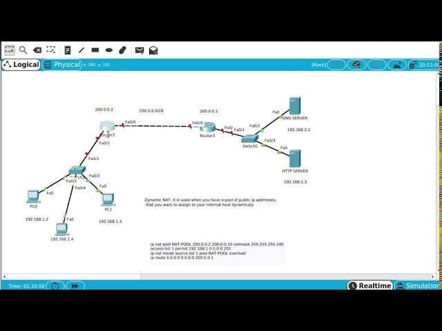 Dynamic NAT overload easy configuration (CCNA)