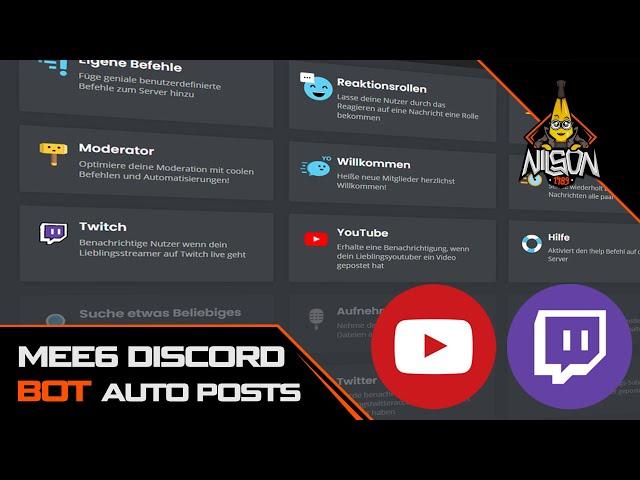 Mee6 Discord Bot - Automatische Twitch und YouTube Posts einrichten