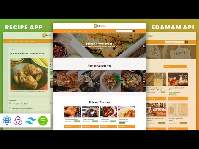 ️ Build a Recipe Search App with React JS, Redux Toolkit & Tailwind CSS | EDAMAM Recipe Search API