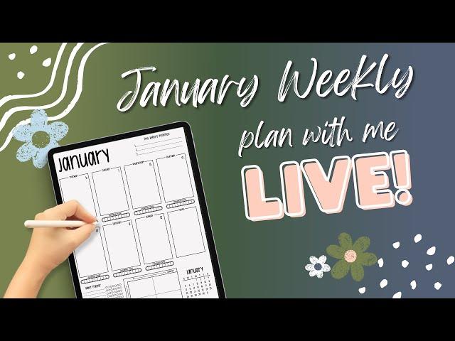  January Weekly Plan With Me LIVESTREAM | Penguins  | Digital Planner Stickers