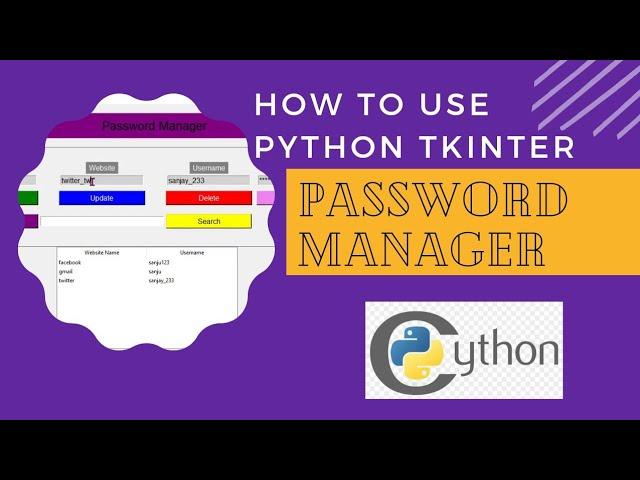 Password Manager | Using Tkinter | Python Project | Complete Code