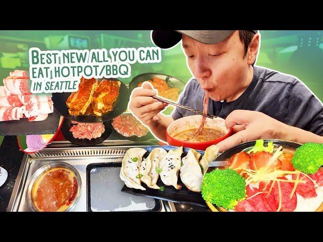 BEST NEW All You Can Eat Hotpot BBQ & BIGGEST Dumplings in Seattle